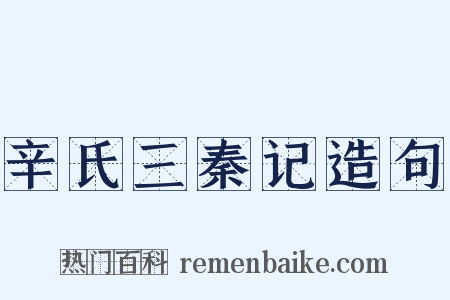辛氏三秦记造句是什么意思的图片